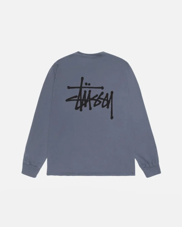 Basic Stussy Ls Tee Pigment Dyed Grey