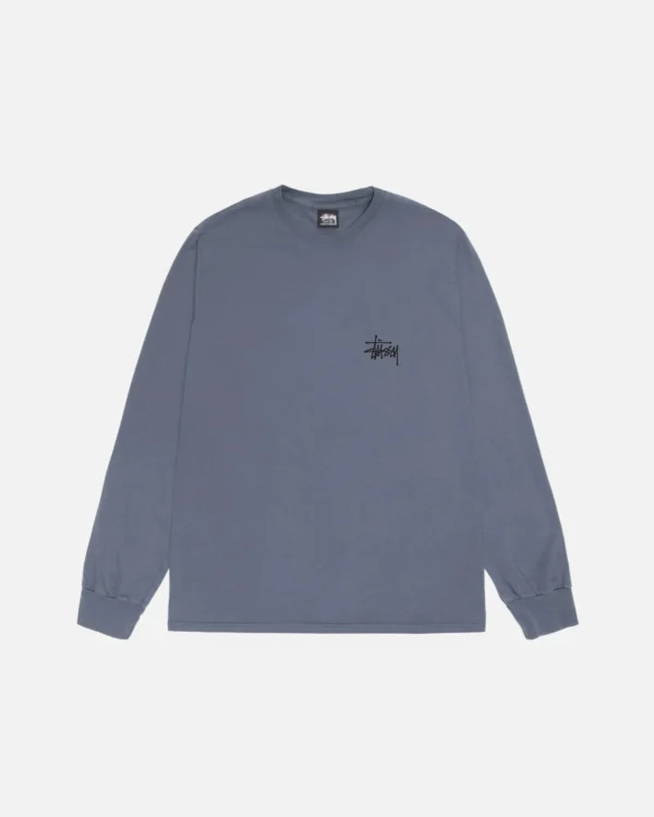 Basic Stussy Ls Tee Pigment Dyed Grey