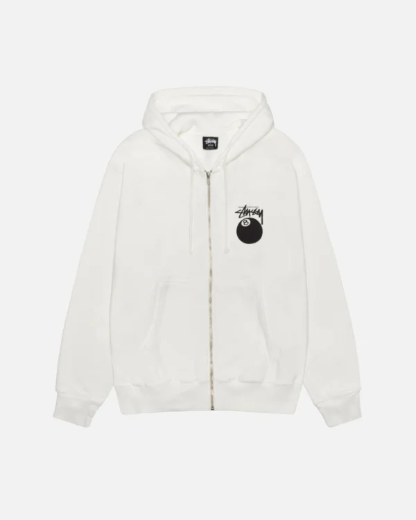 Sweat À Capuche Zippé 8 Ball Blanc