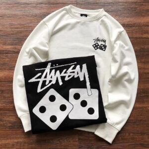 Sweat Stussy Dice Crew Blanc