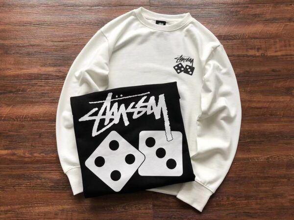 Sweat Stussy Dice Crew Blanc